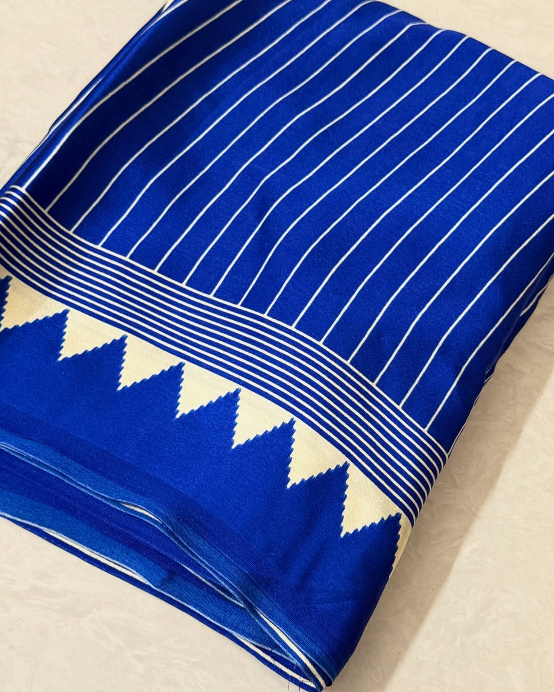 Satin Crape Saree with Printed Blouse