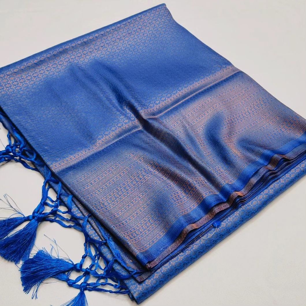 Breezy copper soft silk saree