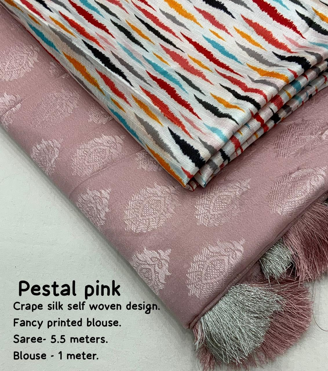 New crape silk in beautiful pestal colors.