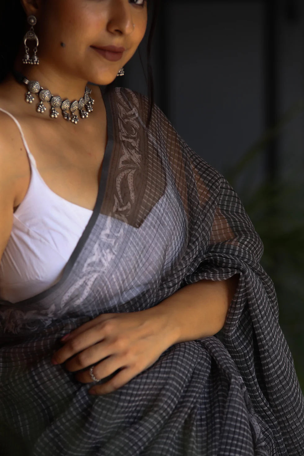 Exclusive Hand Block Printed Kota Doria saree