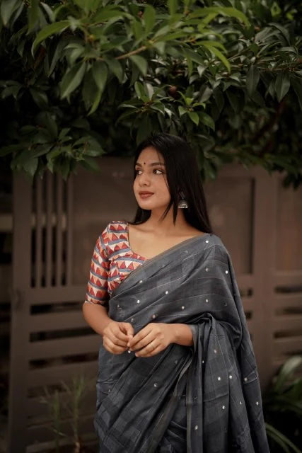 lux linen cotton saree