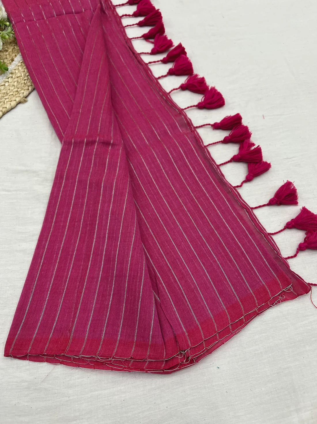 Zari Lines mul Cotton Saree