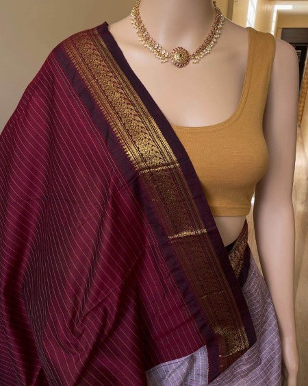 SILK COTTON SAREE WITH CHECKS