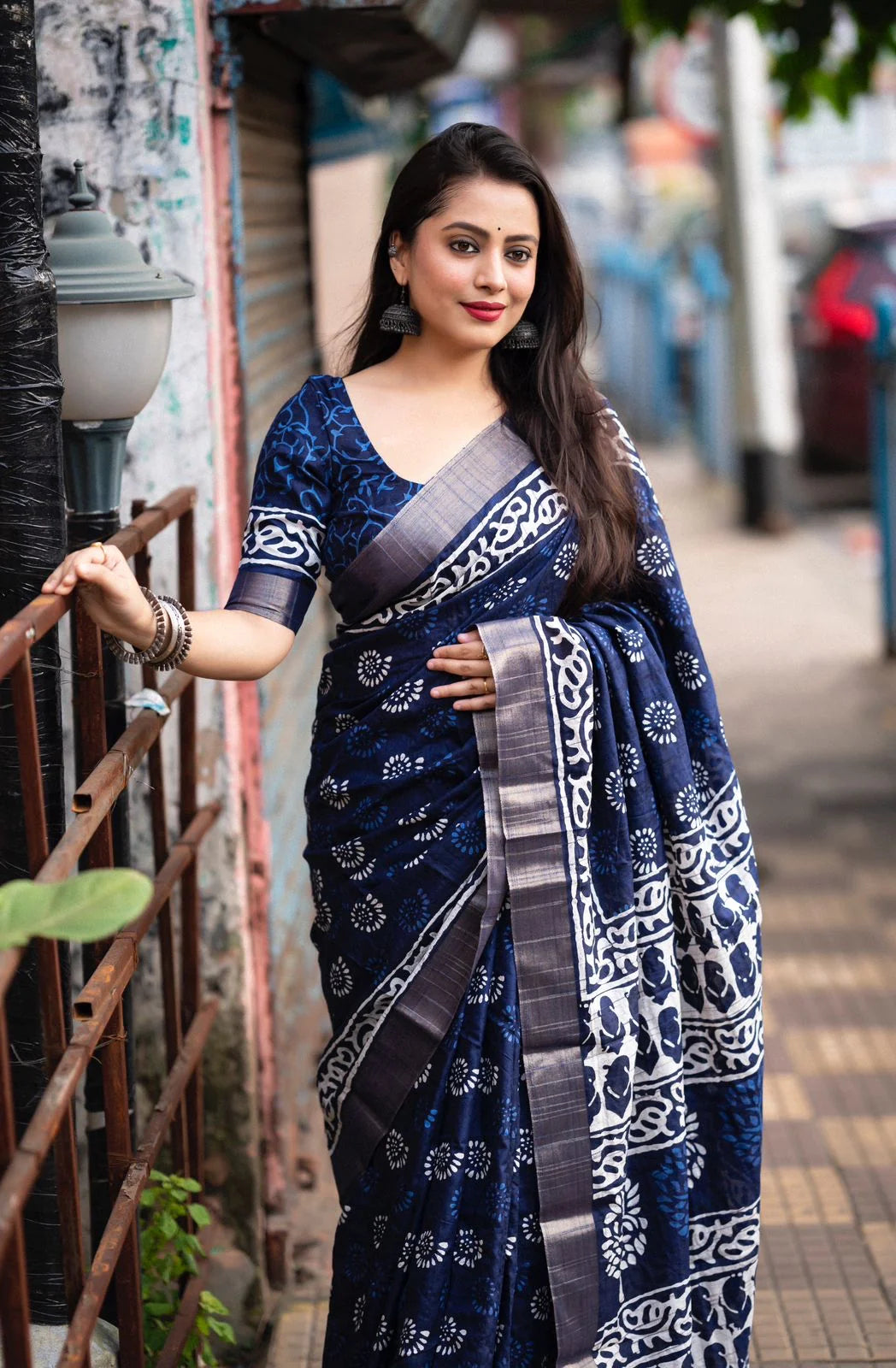 INDIGO SPECIAL BATIK PRINT SAREE