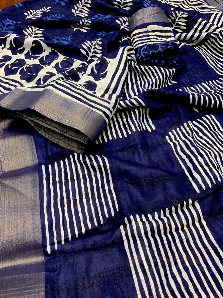 INDIGO SPECIAL BATIK PRINT SAREE