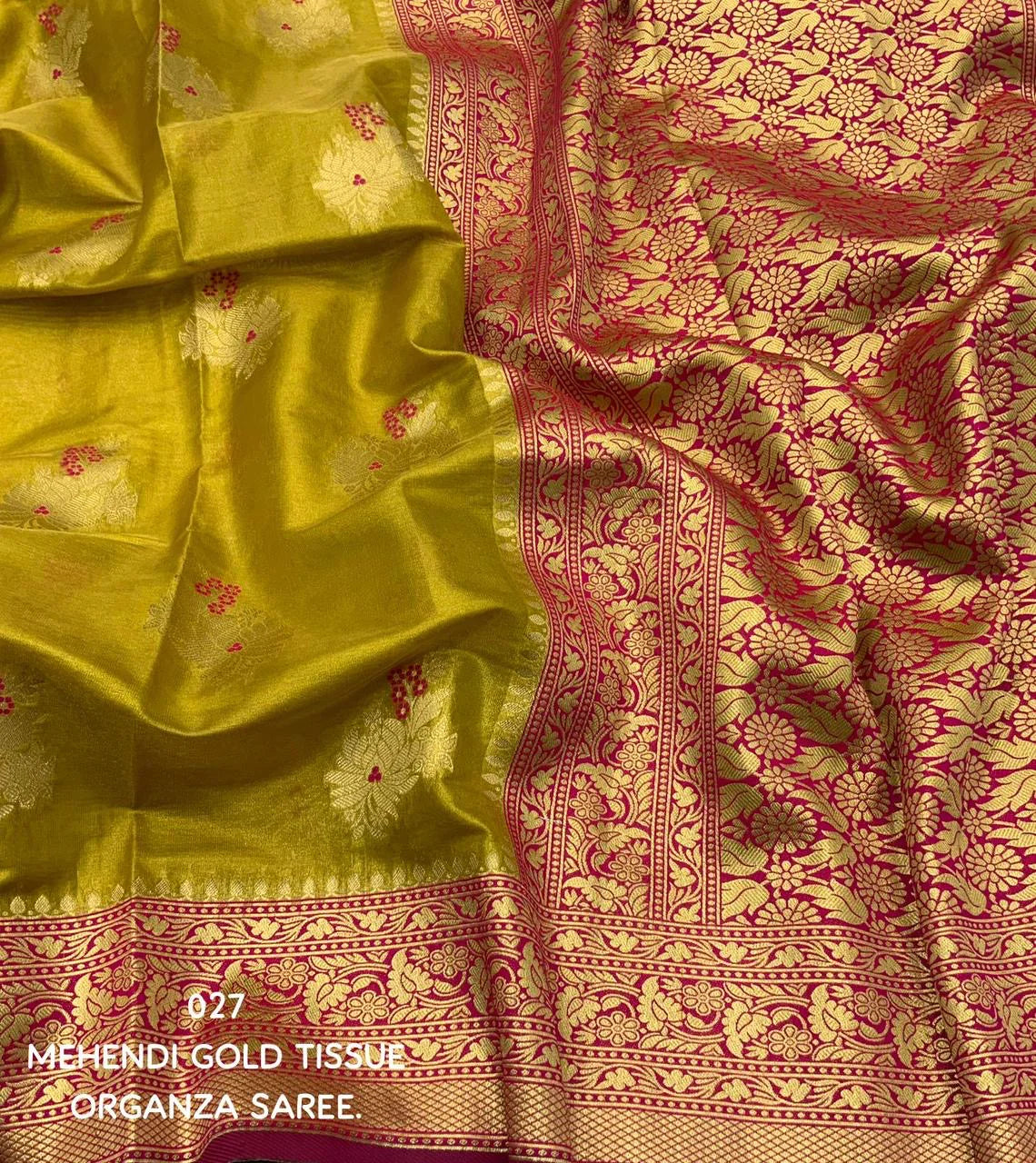 New premium tissue organza banarsi silk saree.