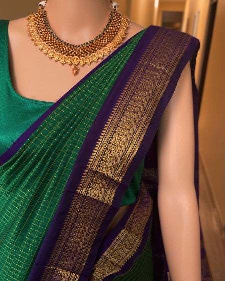 SILK COTTON SAREE WITH CHECKS