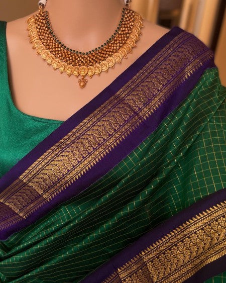 SILK COTTON SAREE WITH CHECKS