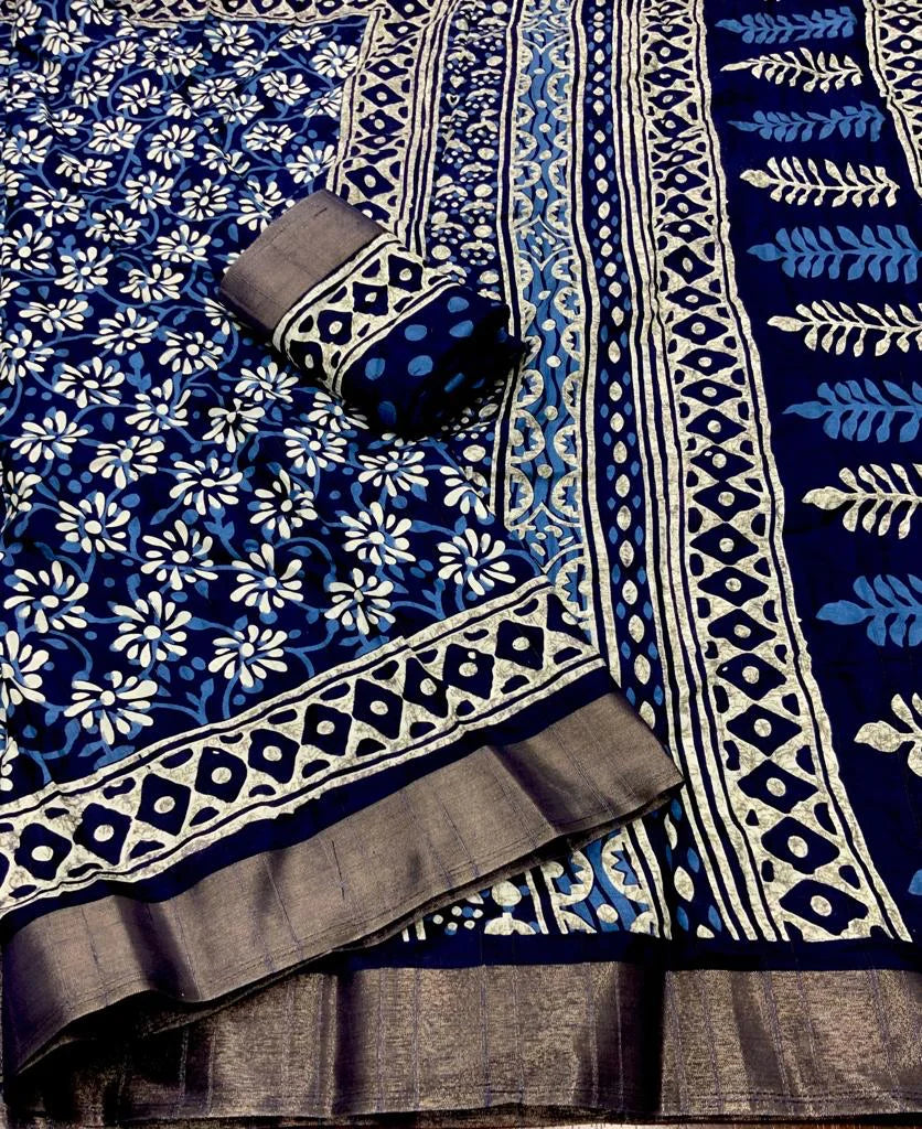 INDIGO SPECIAL BATIK PRINT SAREE