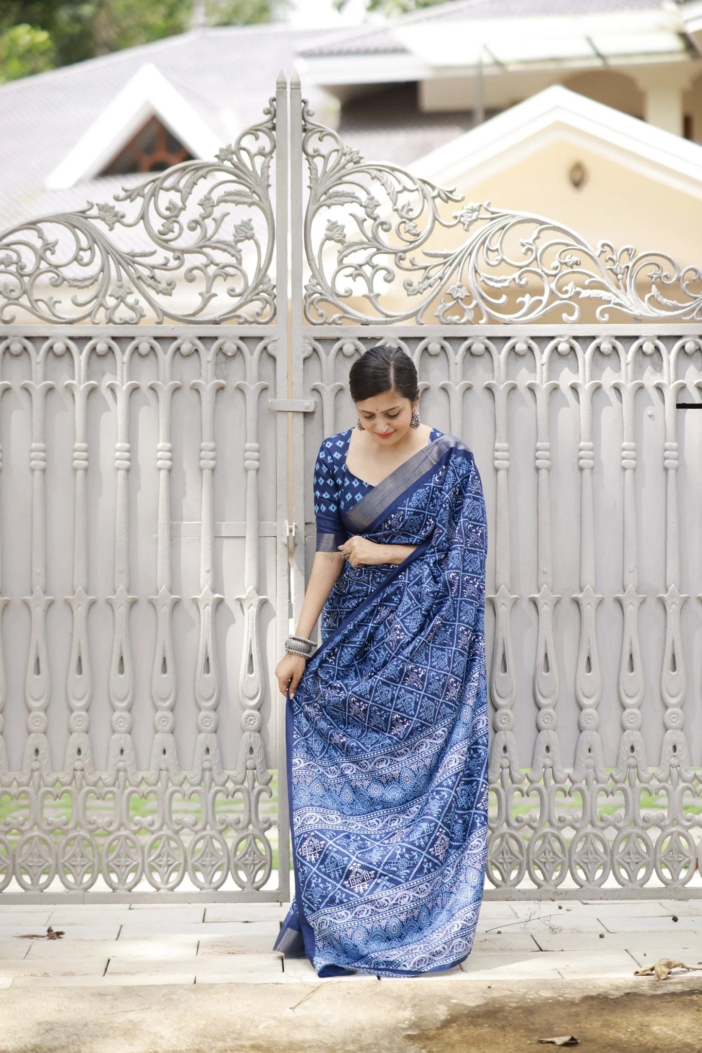 INDIGO SPECIAL BATIK PRINT SAREE