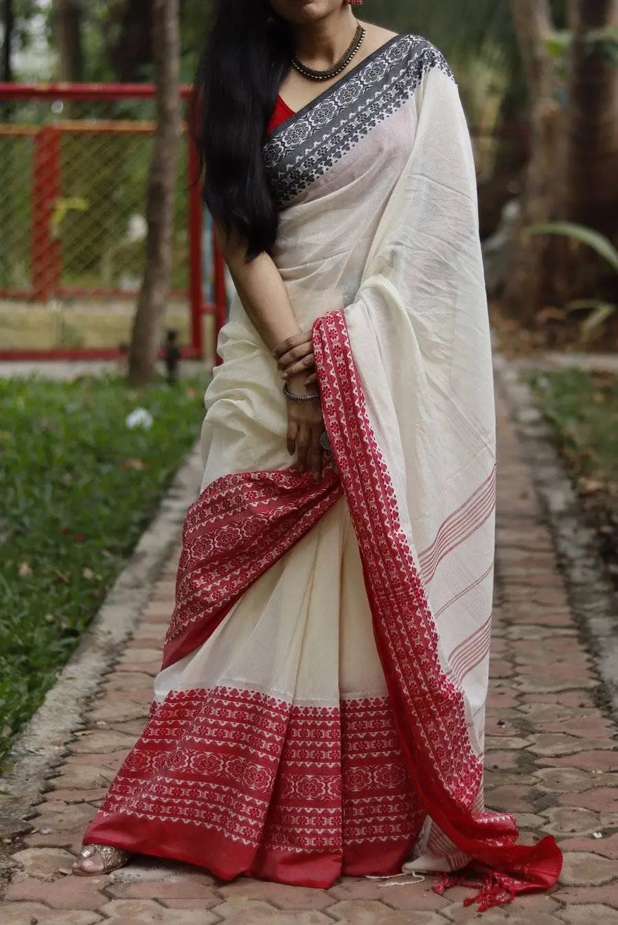 Krishnokoli begumpuri khadhi cotton saree