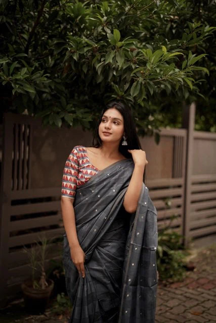 lux linen cotton saree