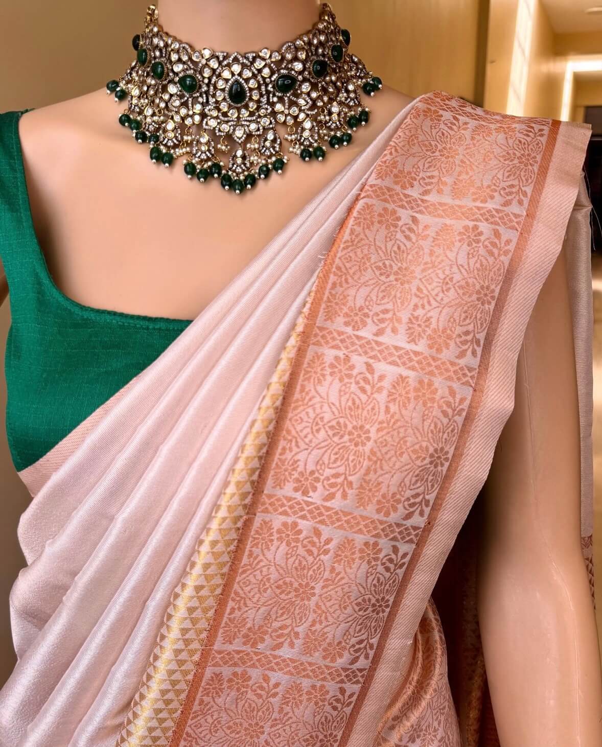 Creamy Tissue Cotton Saree