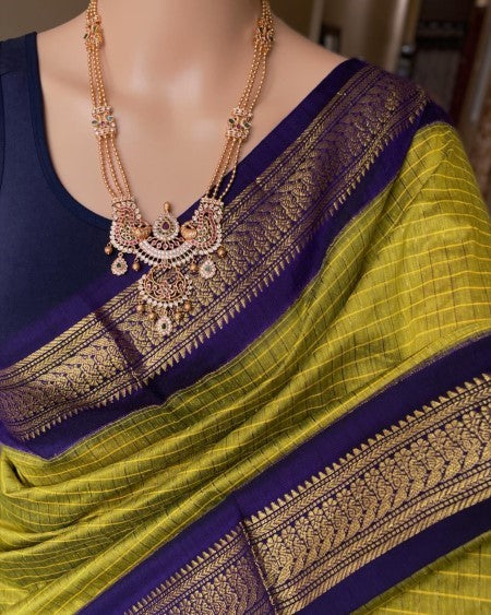 SILK COTTON SAREE WITH CHECKS