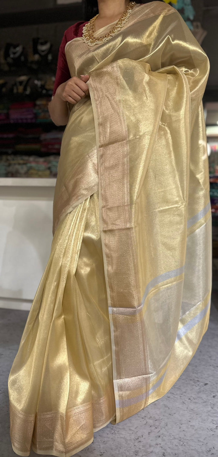 MALAIKA GOLDEN SEMI TISSUE DESIGNER SAREE