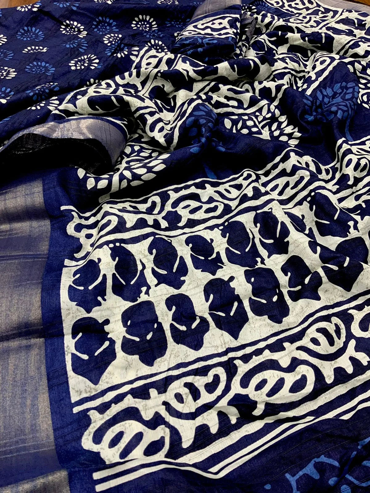 INDIGO SPECIAL BATIK PRINT SAREE