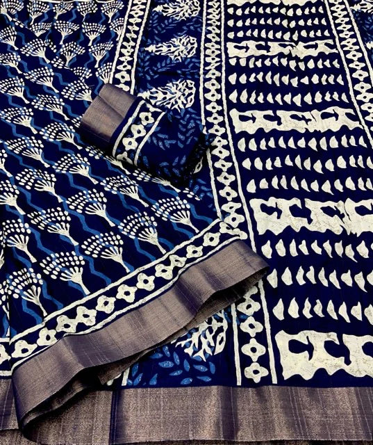 INDIGO SPECIAL BATIK PRINT SAREE