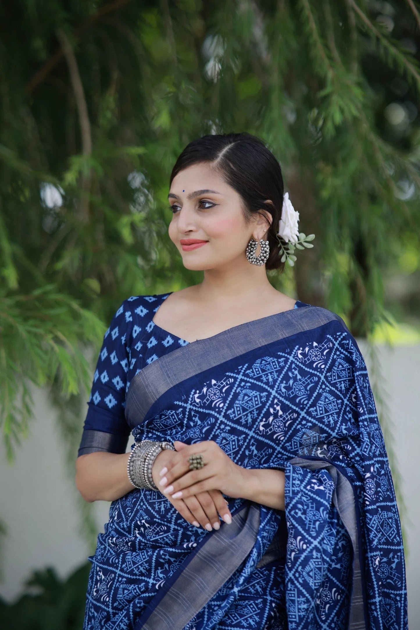 INDIGO SPECIAL BATIK PRINT SAREE