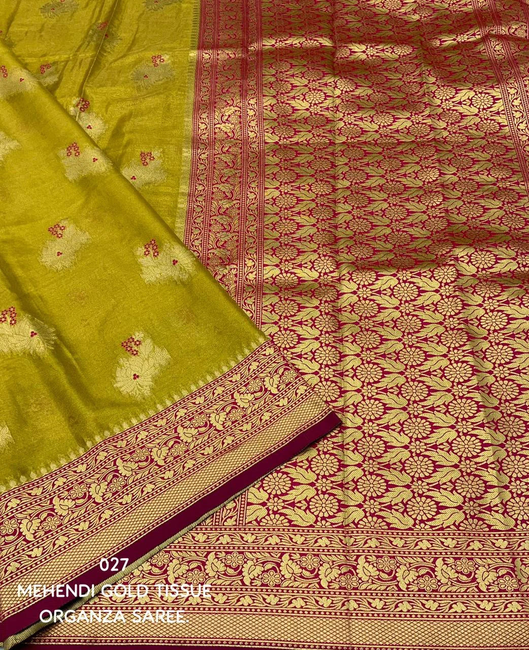 New premium tissue organza banarsi silk saree.