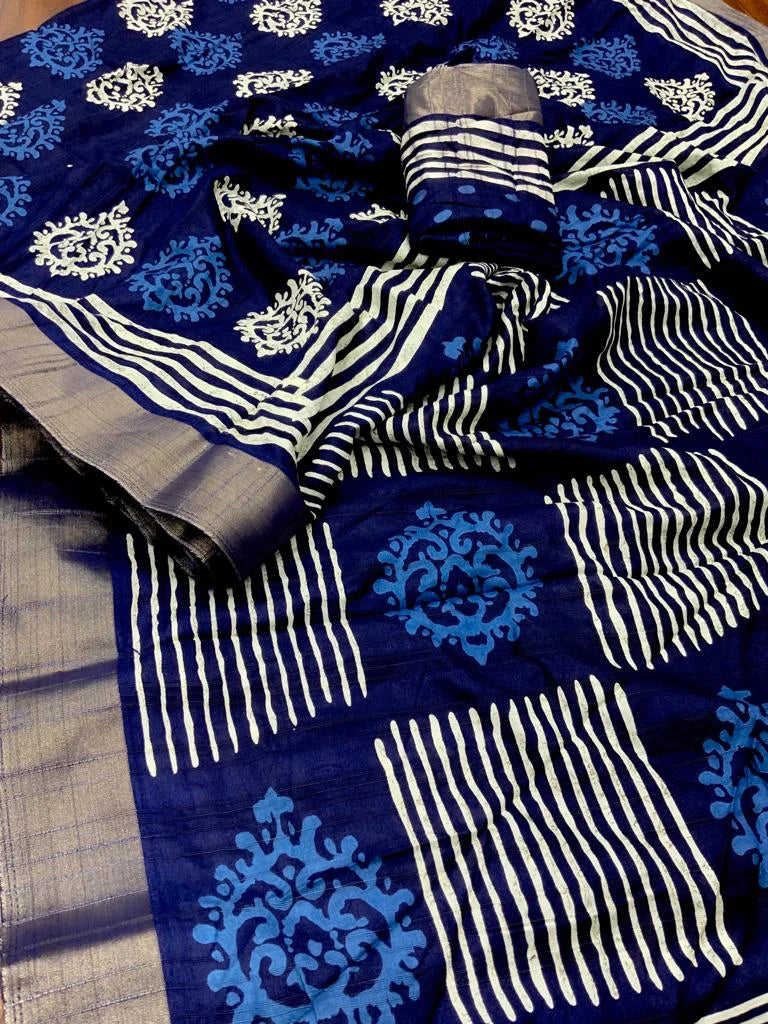 INDIGO SPECIAL BATIK PRINT SAREE