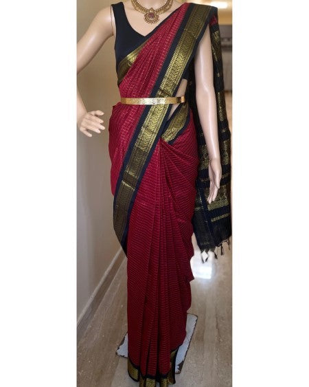 SILK COTTON SAREE WITH CHECKS