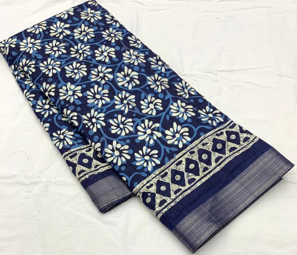 INDIGO SPECIAL BATIK PRINT SAREE