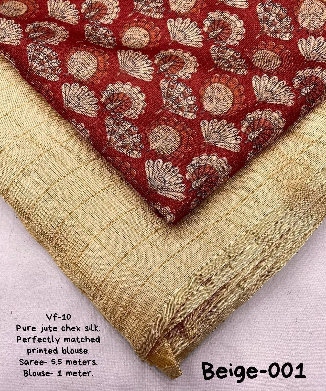 PURE JUTE CHEX SAREE.