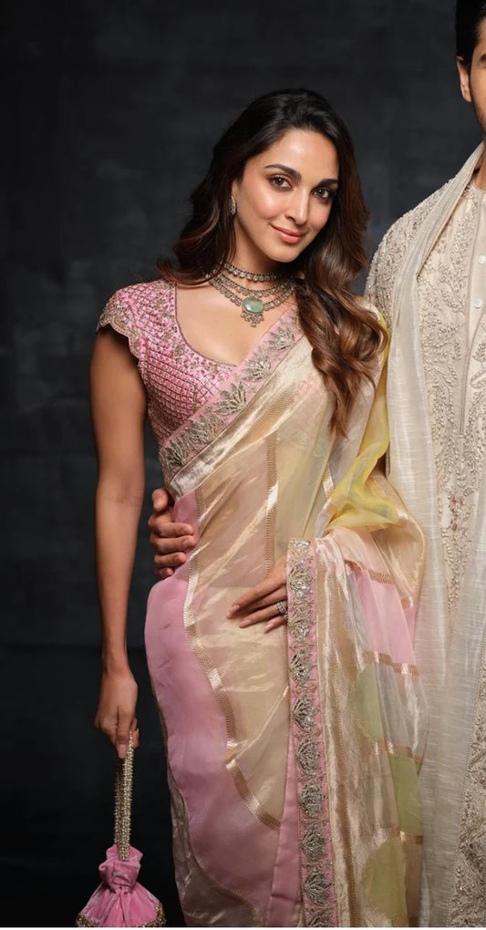 Kiara Advani inspired soft tissue silk saree