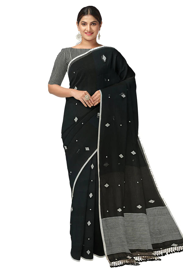 Jamdani Linen saree