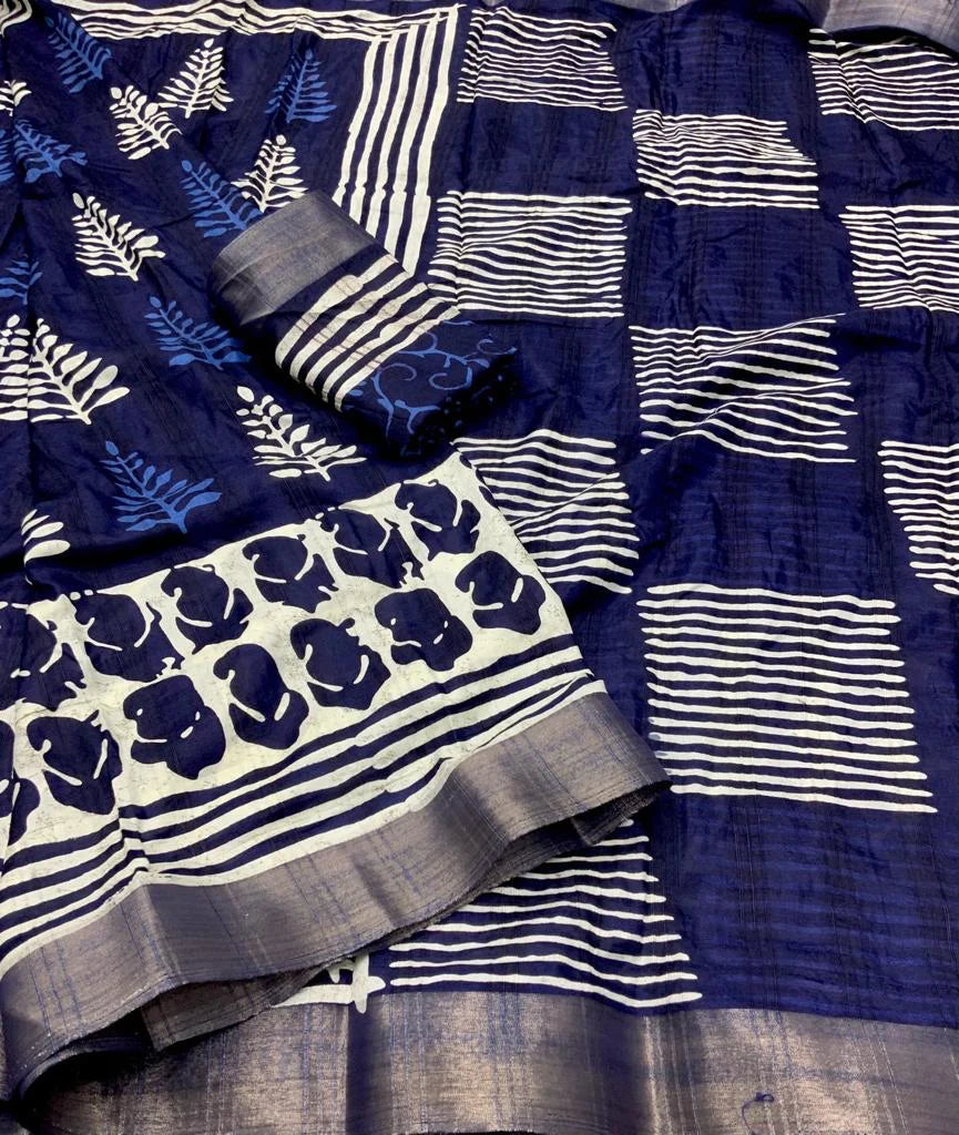 INDIGO SPECIAL BATIK PRINT SAREE