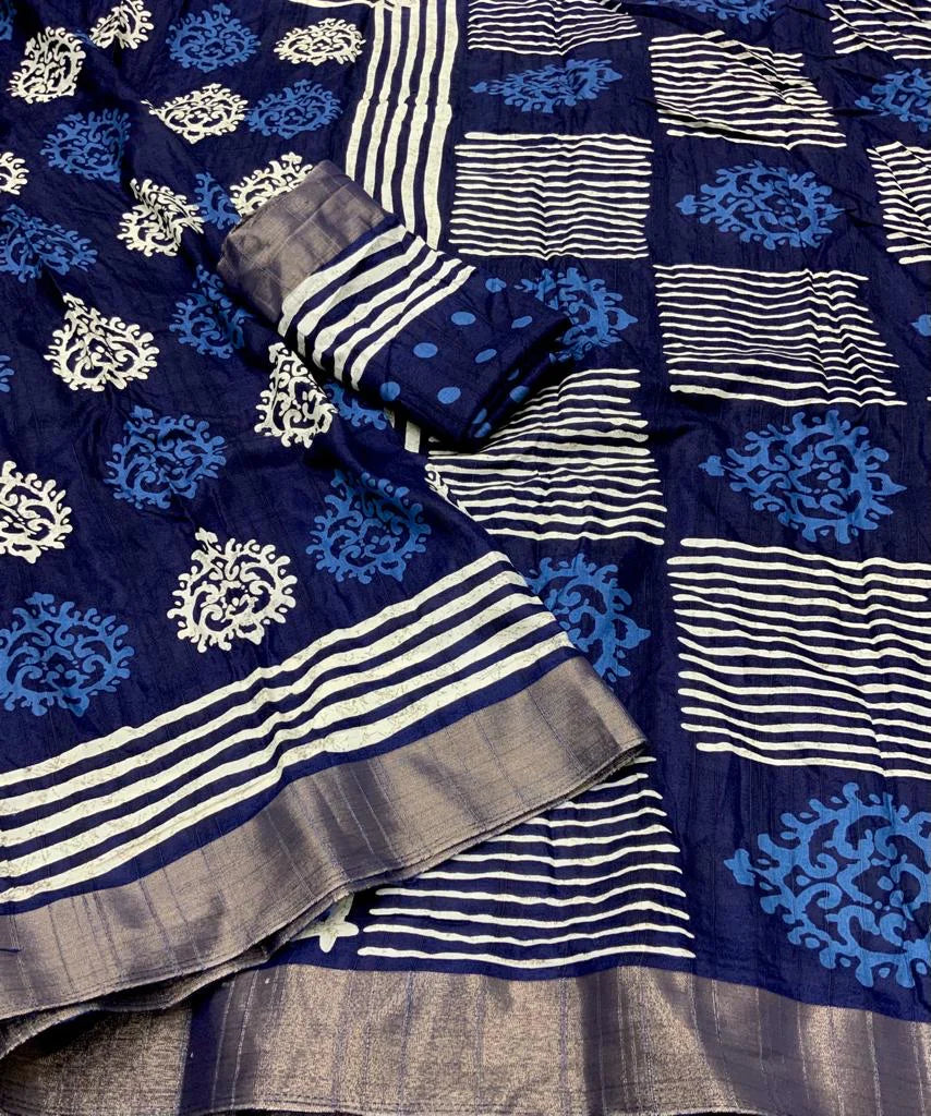 INDIGO SPECIAL BATIK PRINT SAREE