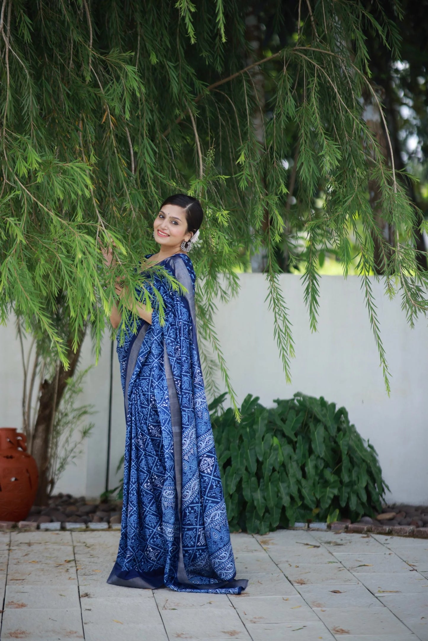 INDIGO SPECIAL BATIK PRINT SAREE