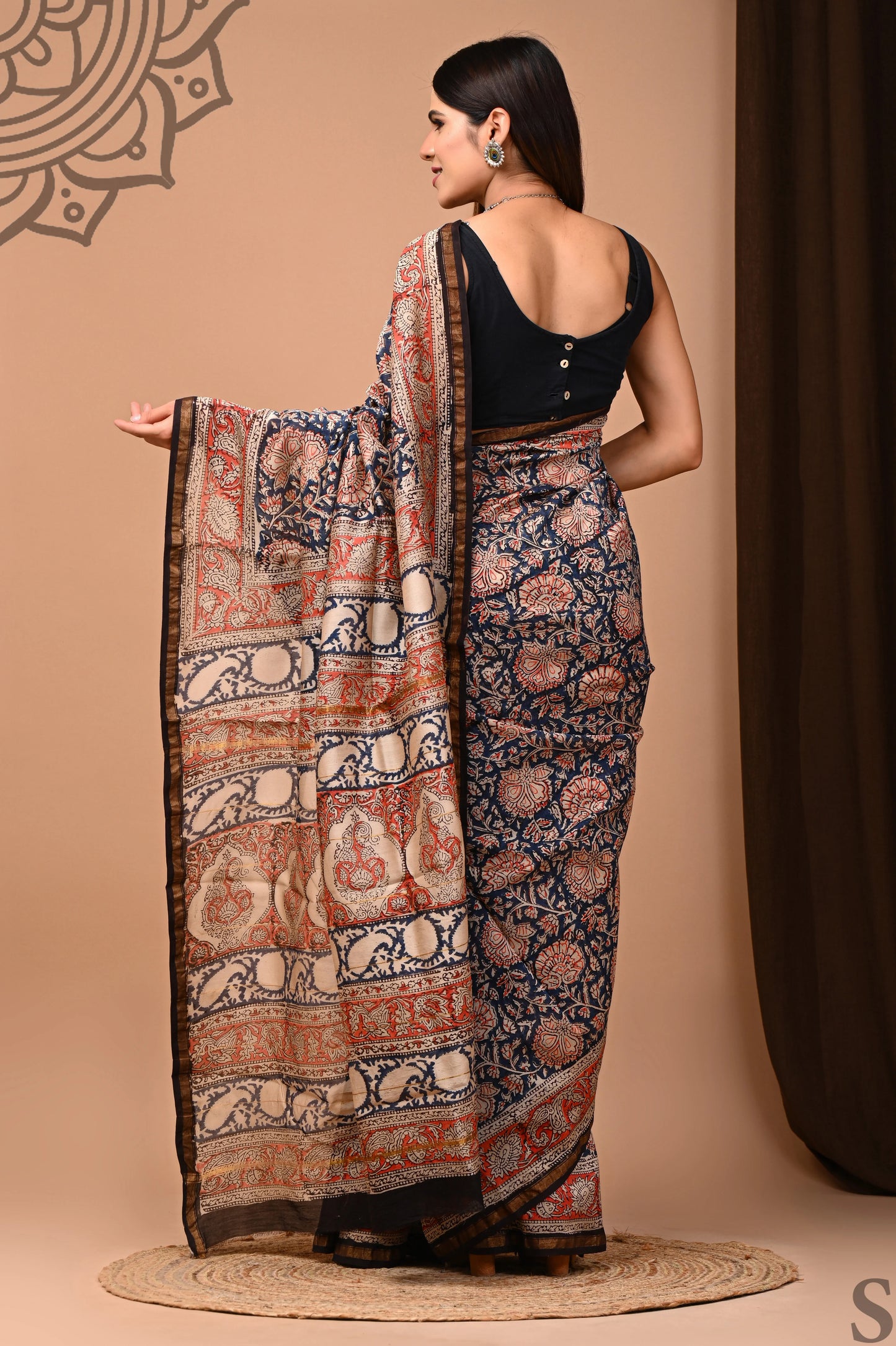 Premium Hand Block Printed Chanderi Silk Saree