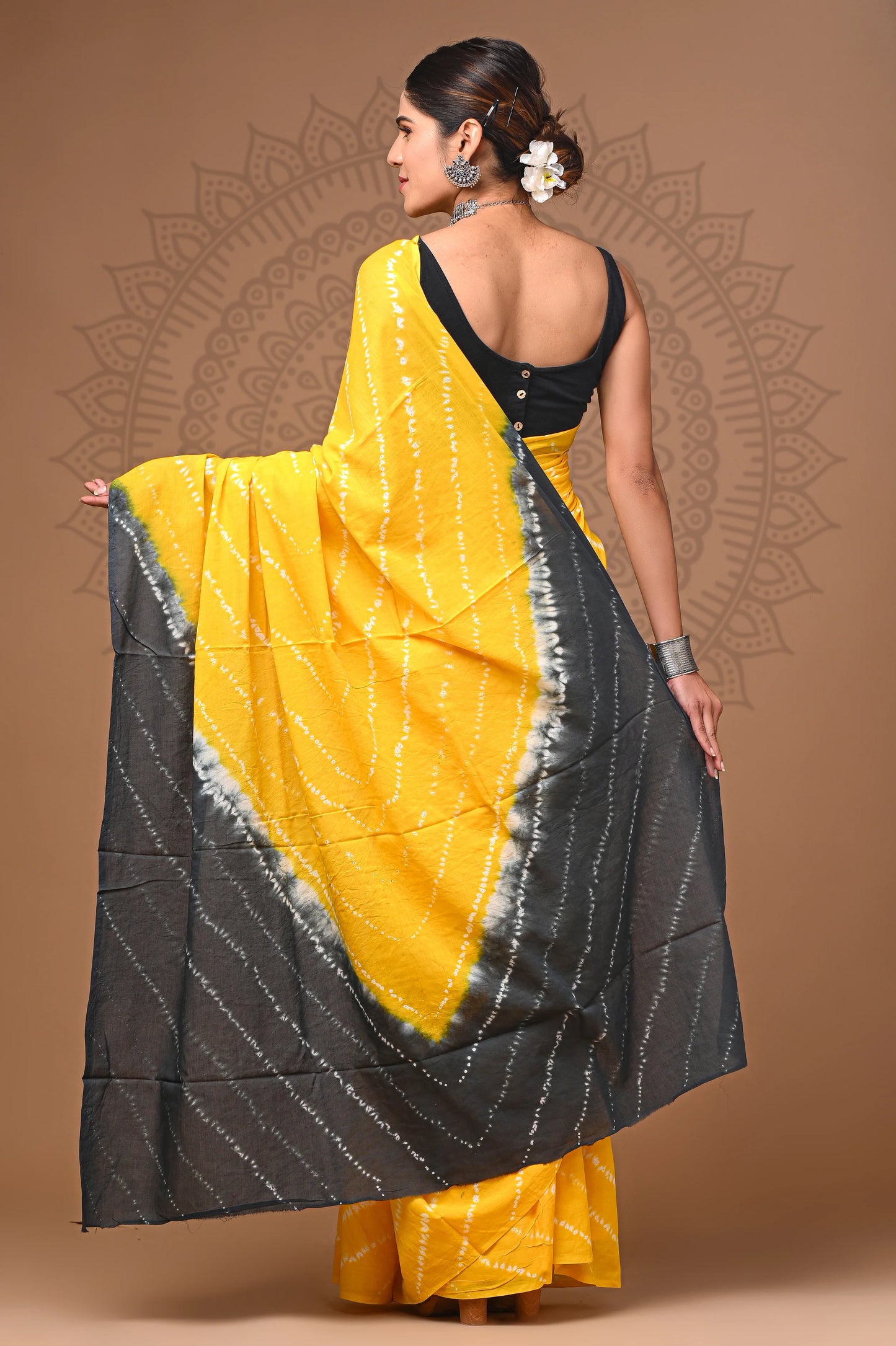 Hand Block Printed Pure mul Cotton Saree