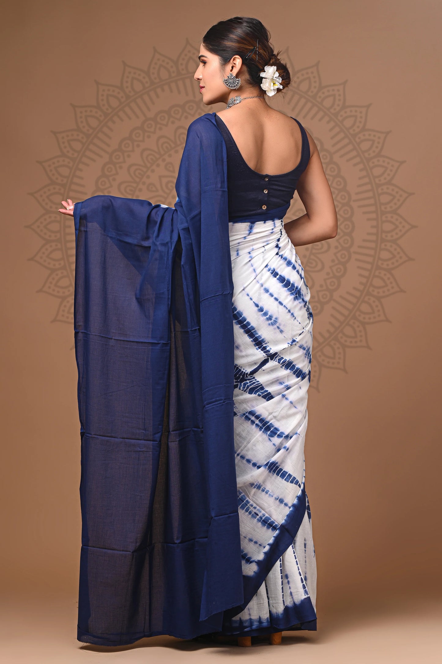 Hand Block Printed Pure mul Cotton Saree