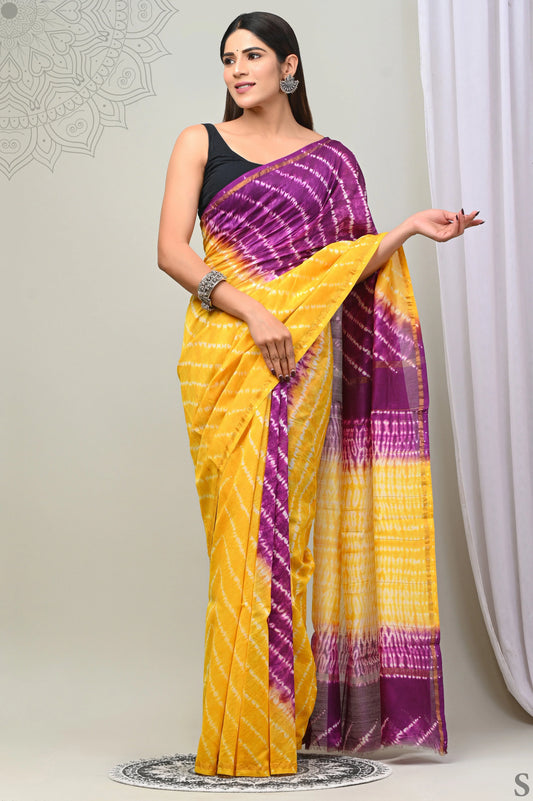 Premium Hand Block Printed Chanderi Silk Saree