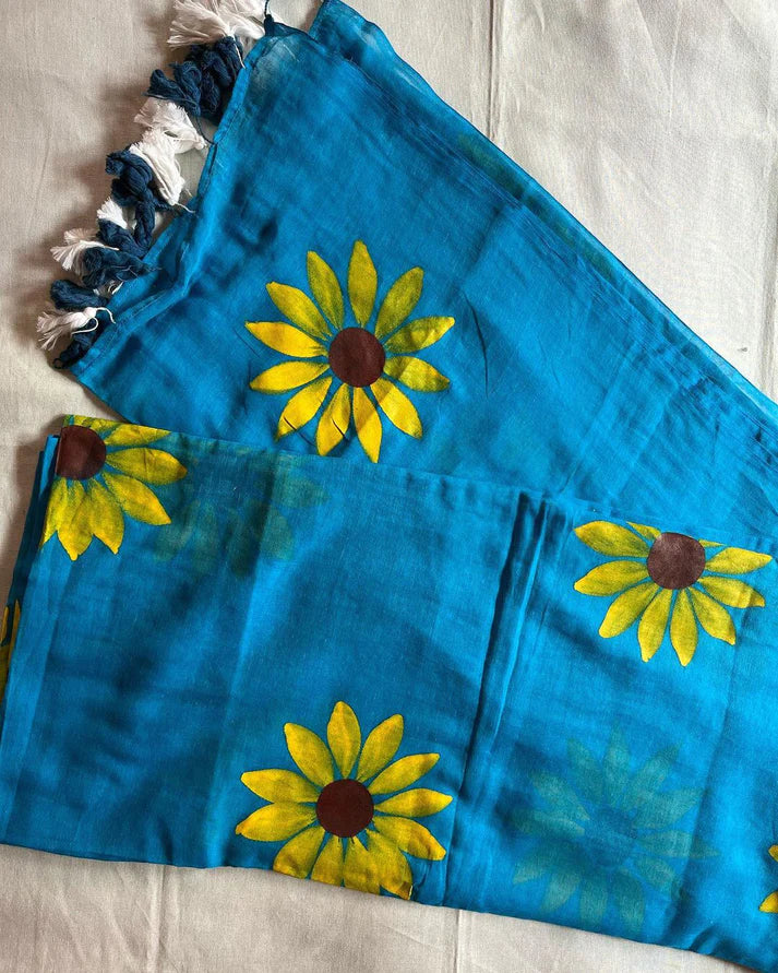 Sunflower mul cotton saree