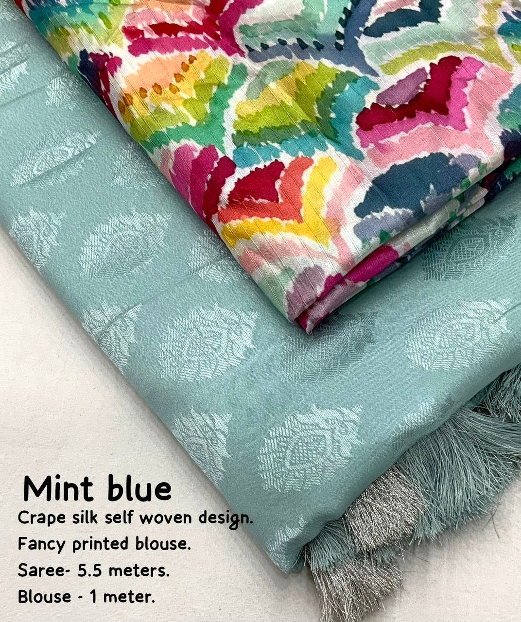 New crape silk in beautiful pestal colors.