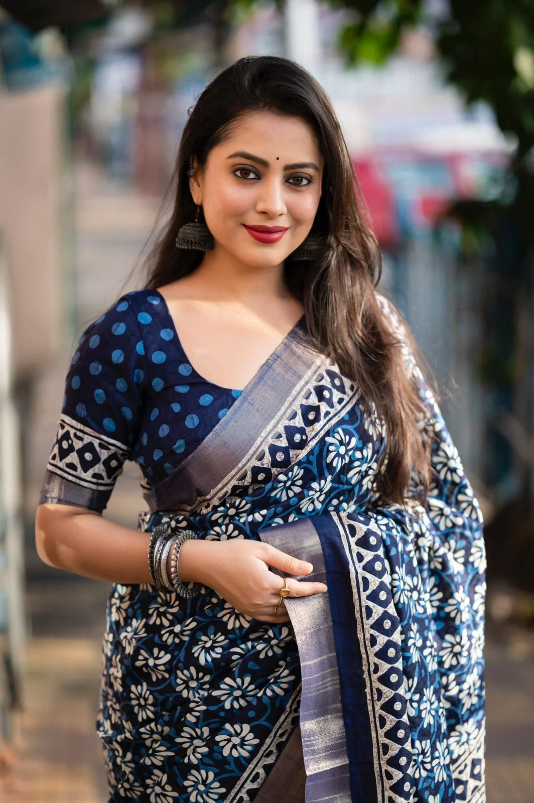 INDIGO SPECIAL BATIK PRINT SAREE