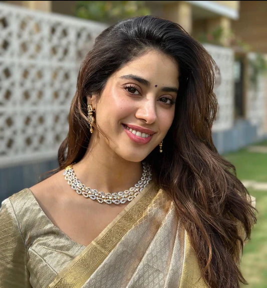 Jahnvi Kapoor Inspired Soft Kanchipuram Tissue Silk Saree