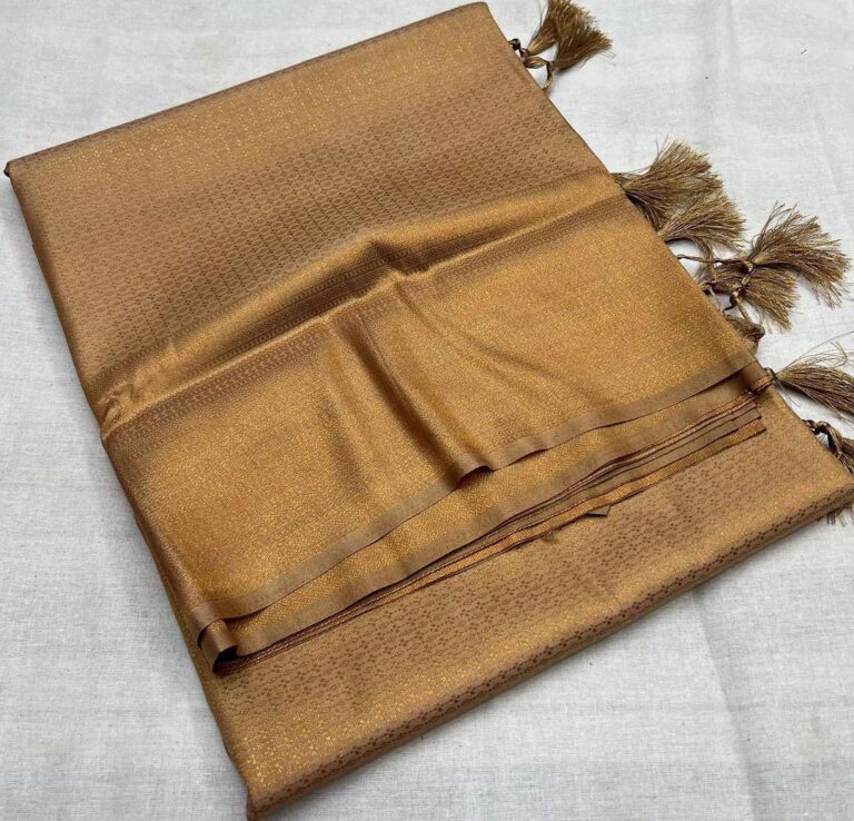 Breezy copper soft silk saree