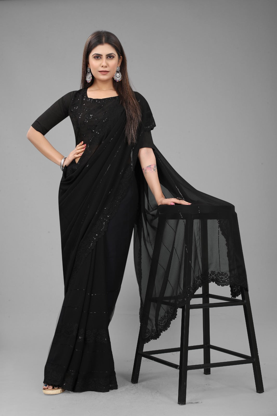 Soft georgette ( Black Love )