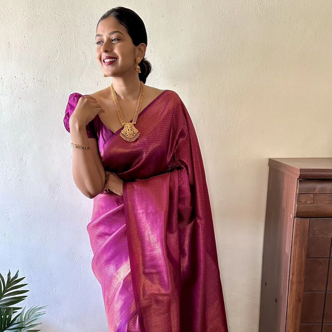 Sunitha dazzling soft & breezy copper soft silk