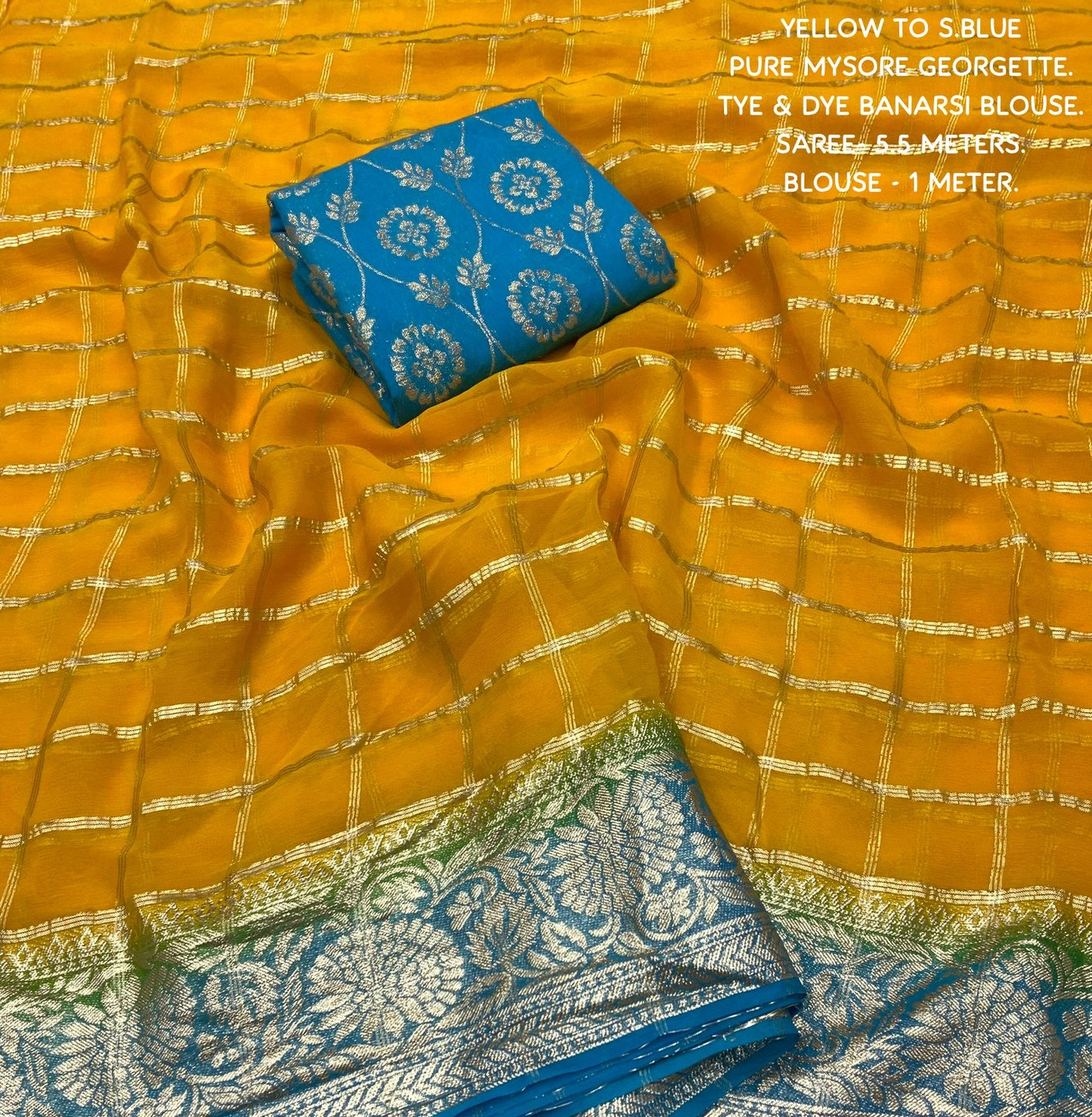 Pure georgette chex saree