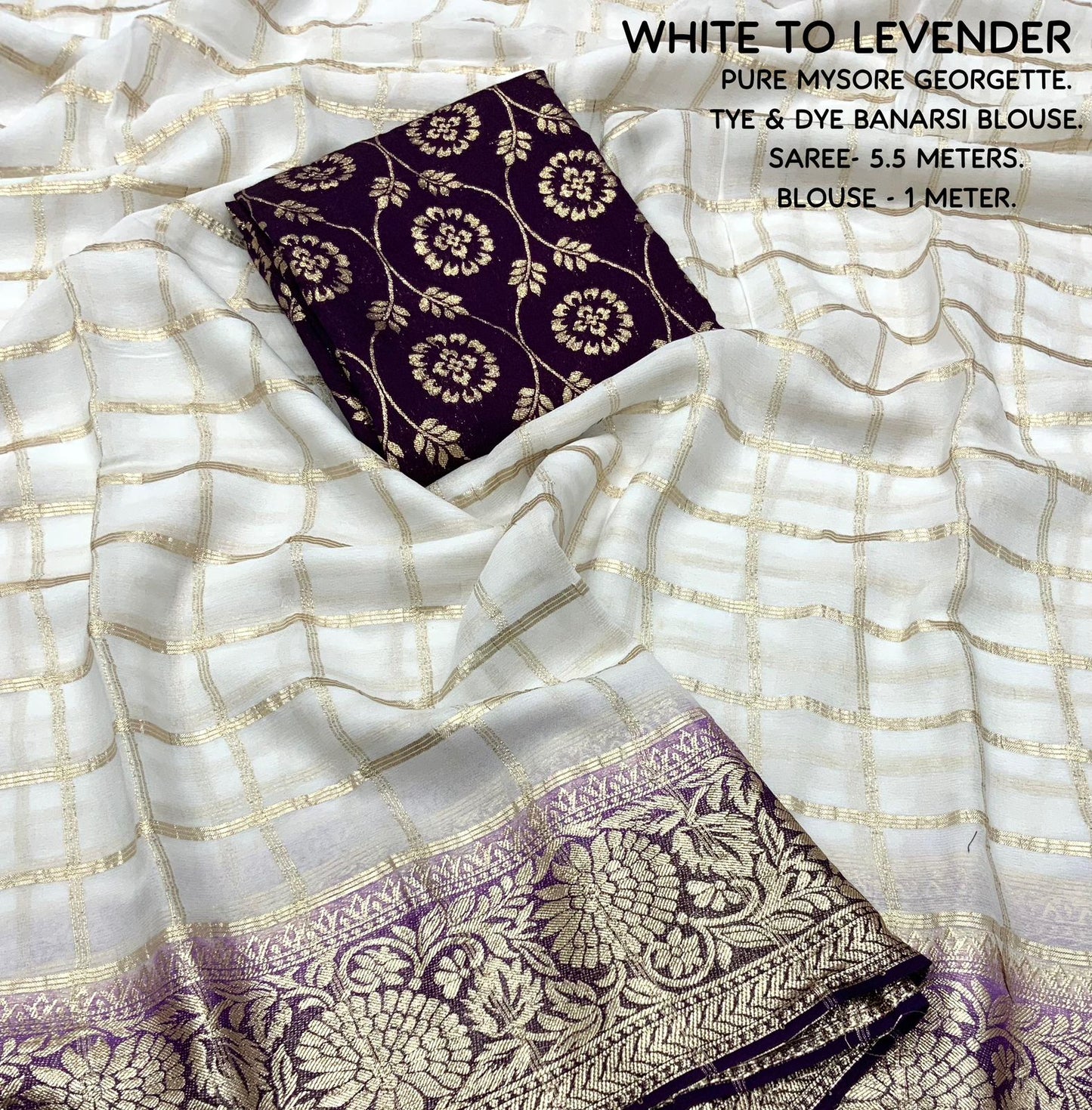 Pure georgette chex saree