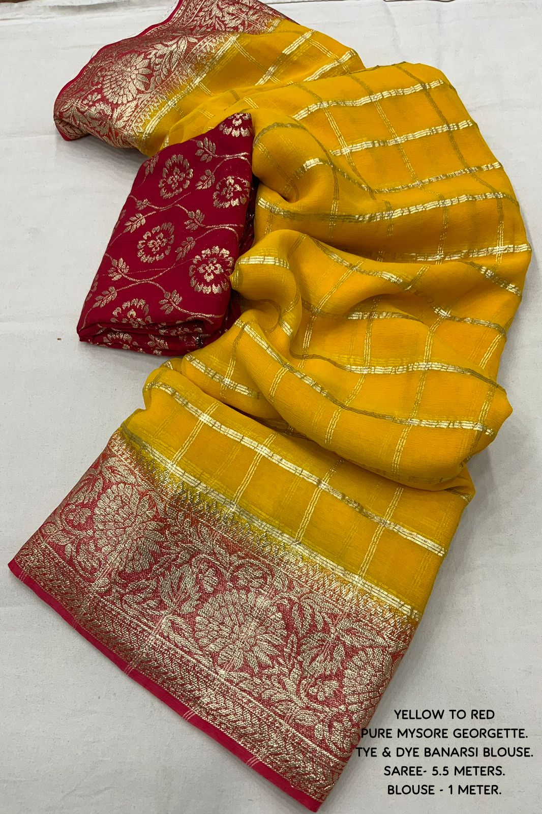 Pure georgette chex saree