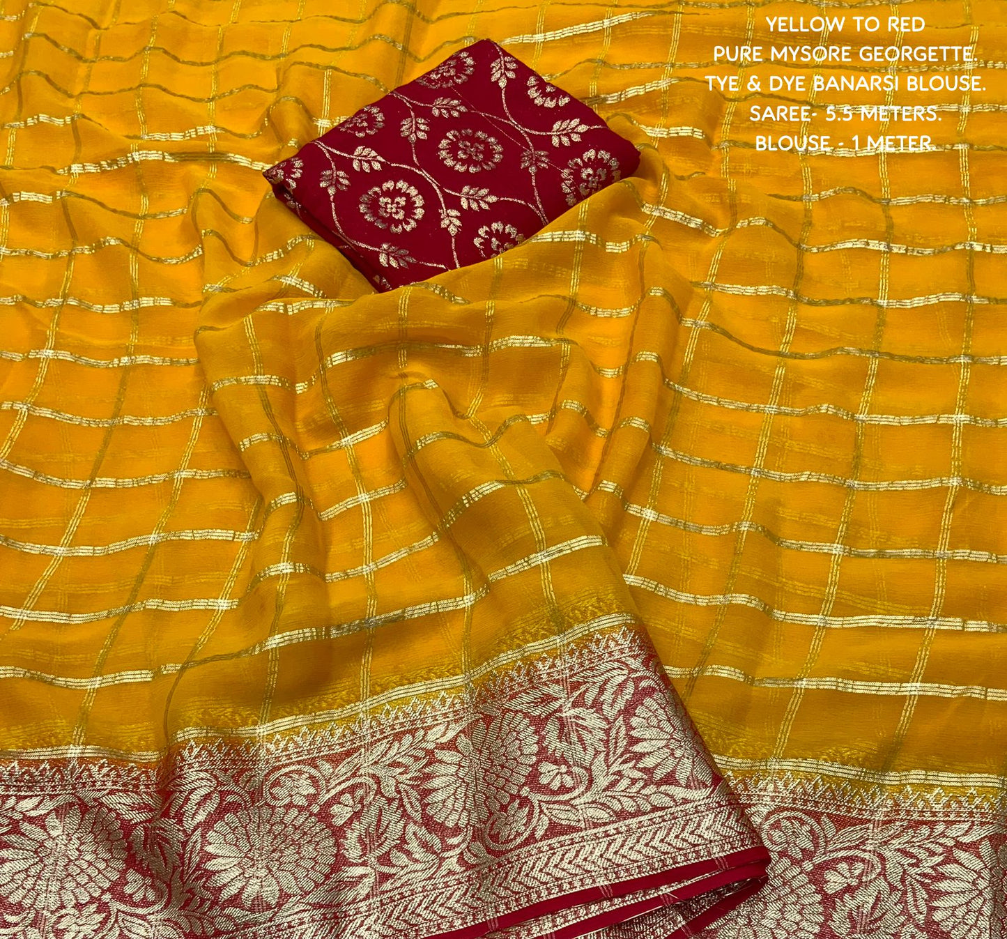 Pure georgette chex saree