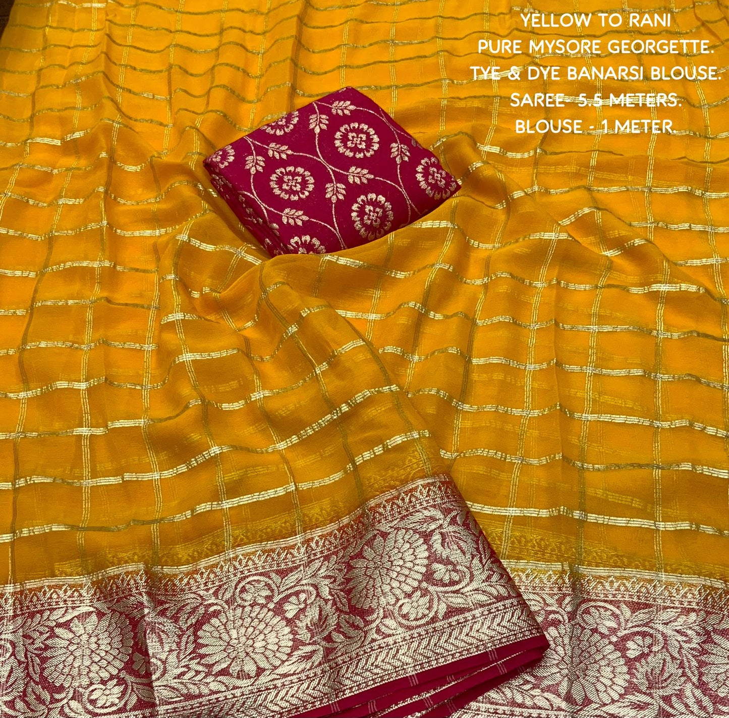 Pure georgette chex saree