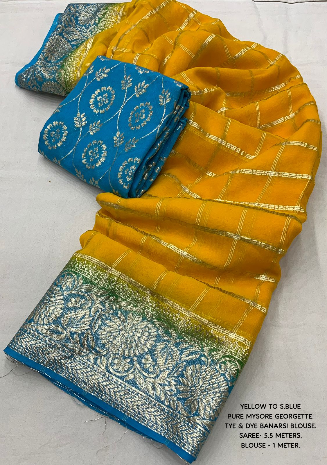 Pure georgette chex saree