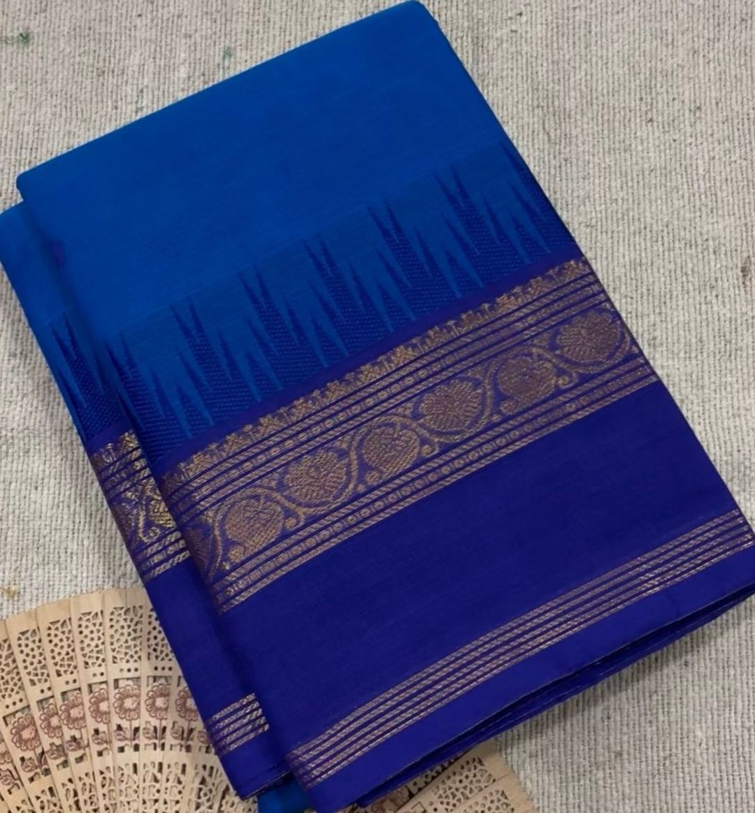 Pure handloom temple border kanchi  Cotton sarees